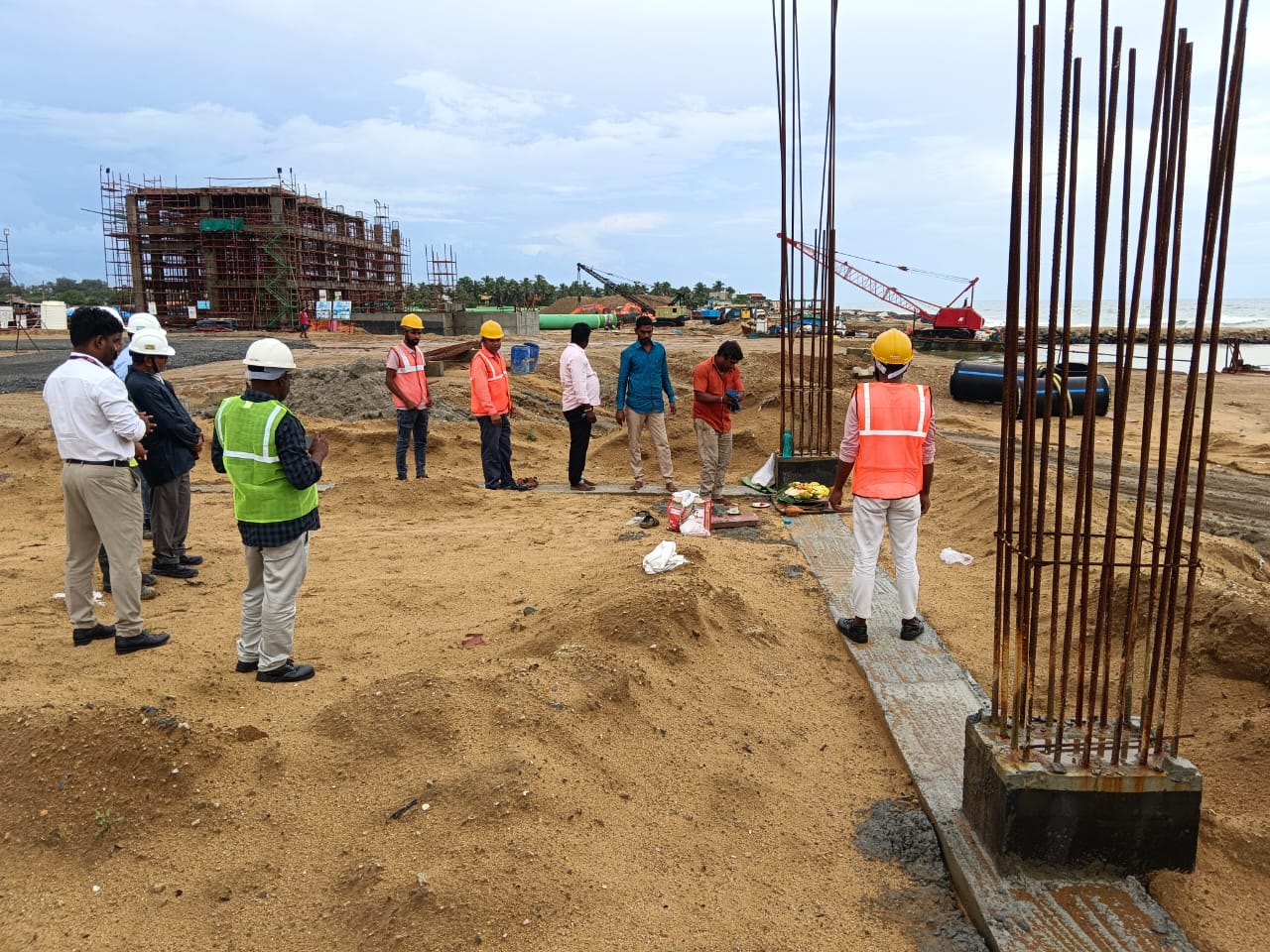 WABAG construction team at the Nemmeli desalination plant site